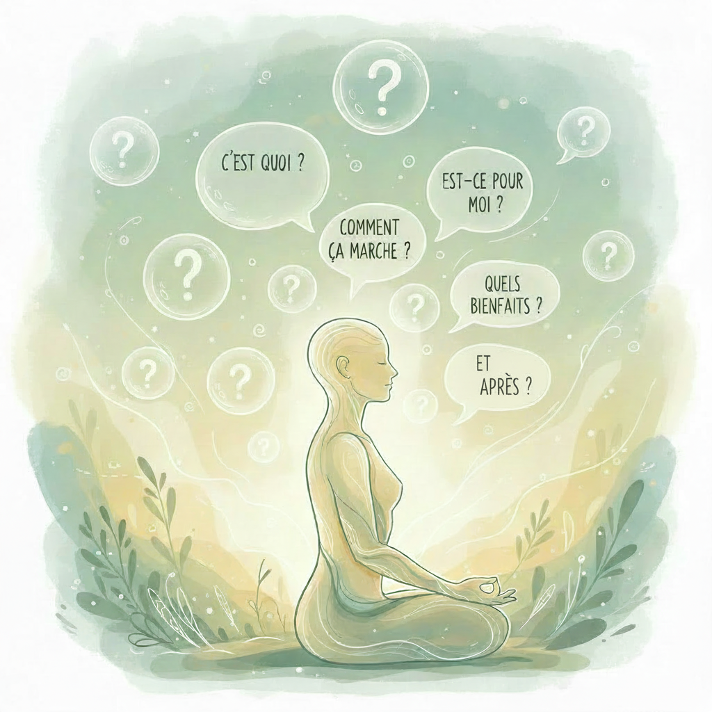 Edit the image to replace the embedded text 'Y A-TIL UN SUIVI ?' with 'ET APRES ?'. The new text should be in the same style and position as the original.